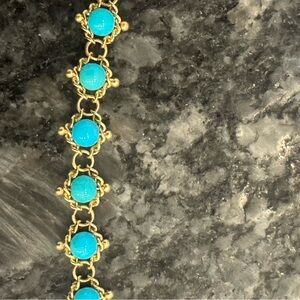 Sundance Designer Amali 18k Woven Textile Turquoise Bracelet $1000